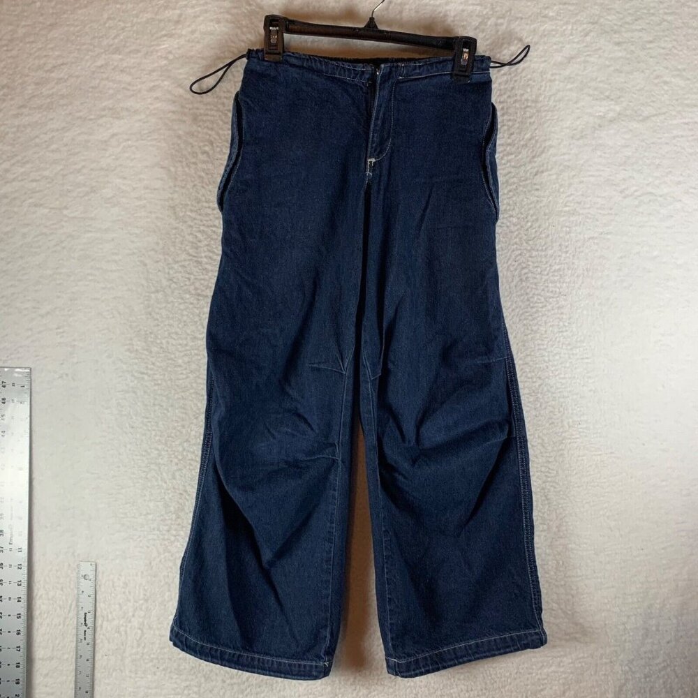 BDG Urban Outfitters Women's Barrel Wide Leg Blue Baggie Cargo Jeans Size‎ XS
